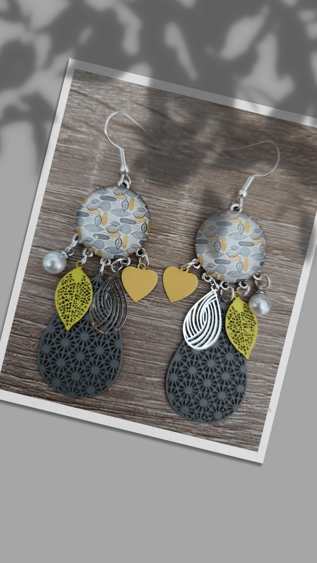 Boucles cabochon motif 109